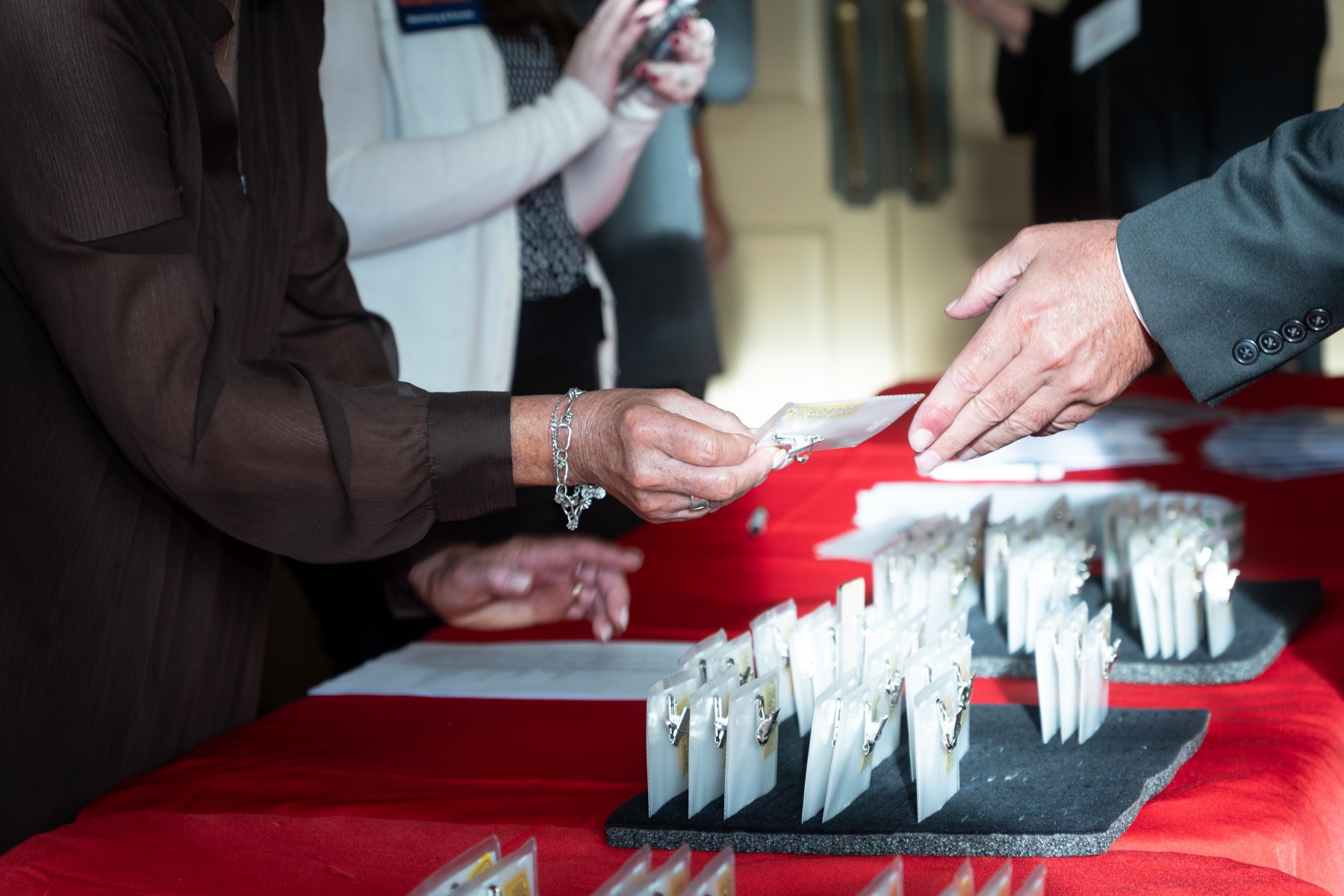 Guests arriving at the Chamber Annual Meeting registration desk