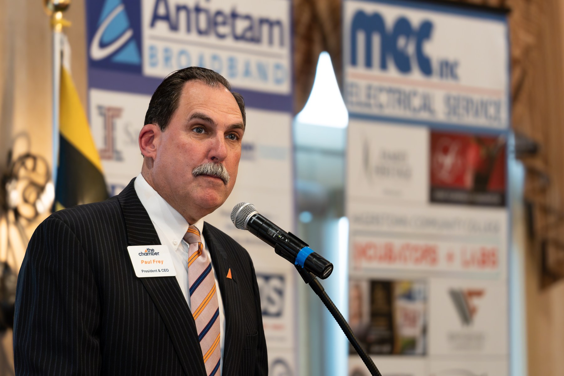 Speaker addressing guests from the stage